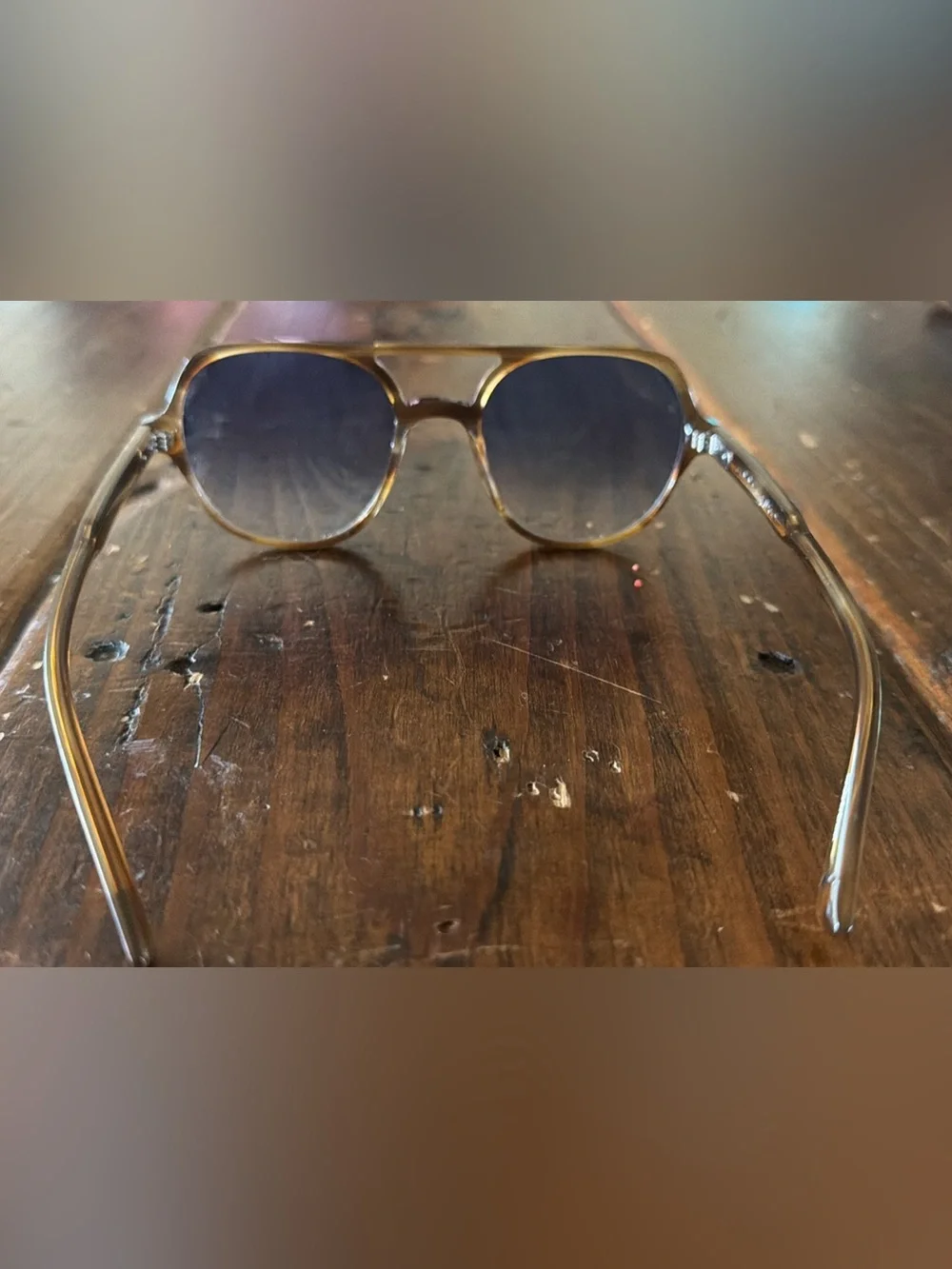 Women’s Tortoise Frame Sunglasses with Blue Gradient Lenses
